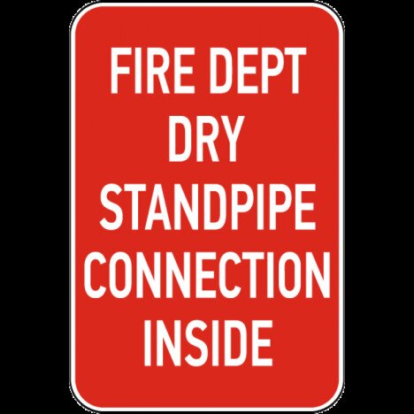 Fire Dept Dry Standpipe Connection Sign