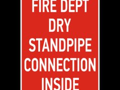 Fire Dept Dry Standpipe Connection Sign